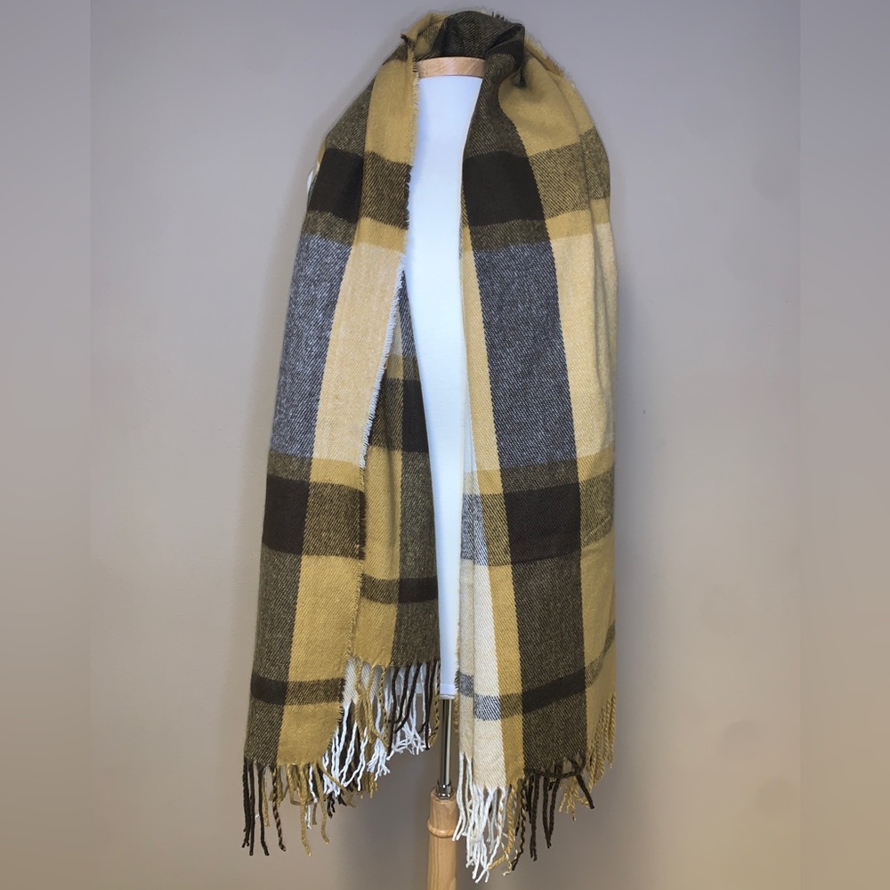 Hitwear - Brown Plaid Blanket Scarf